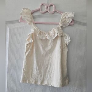 Old Navy Cream Eyelet Ruffle Tank